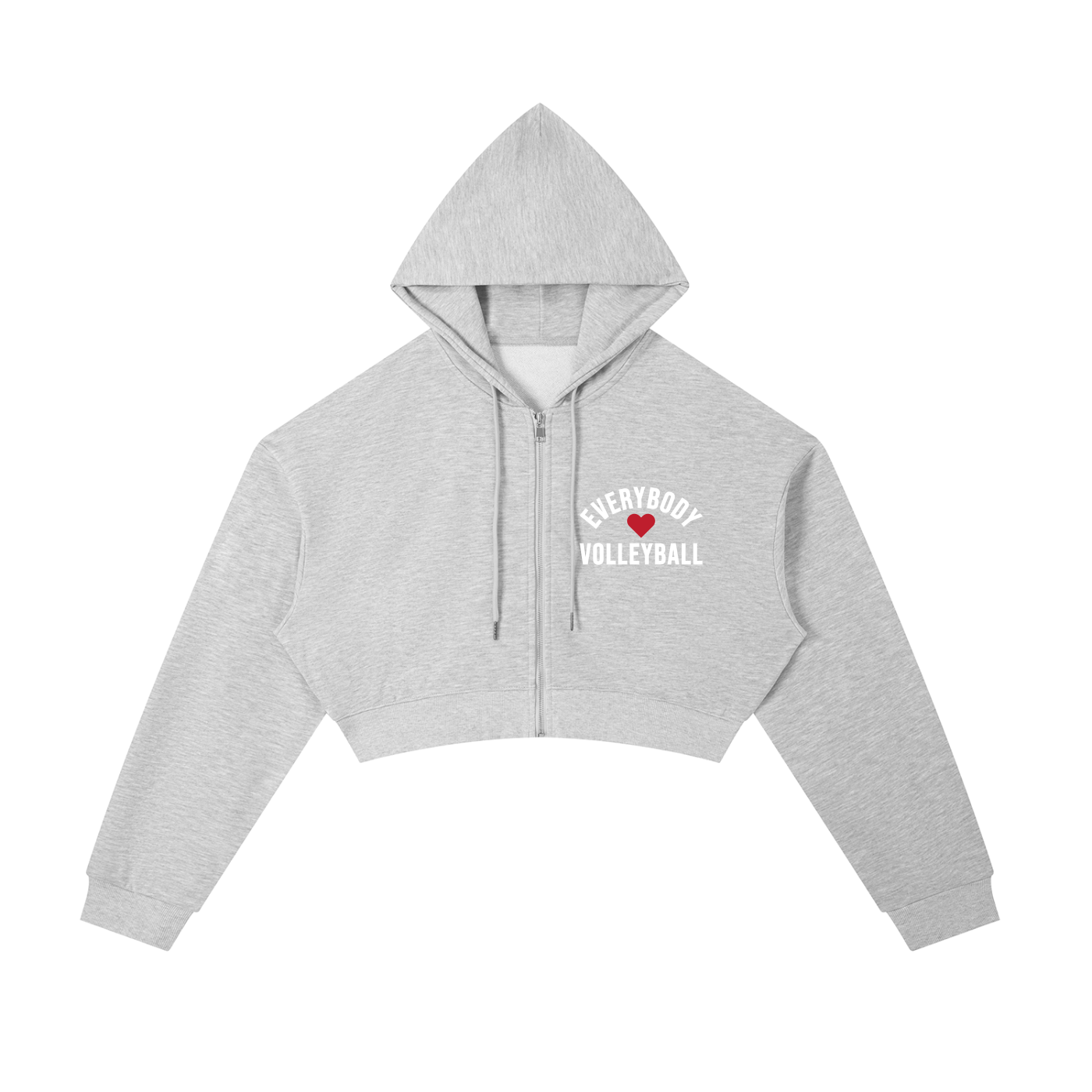 Essential Cropped Zip-Up Hoodie