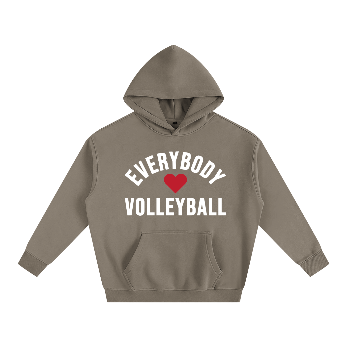 Everybody ❤️ Volleyball Oversize Fleeced Hoodie WHITE LOGO