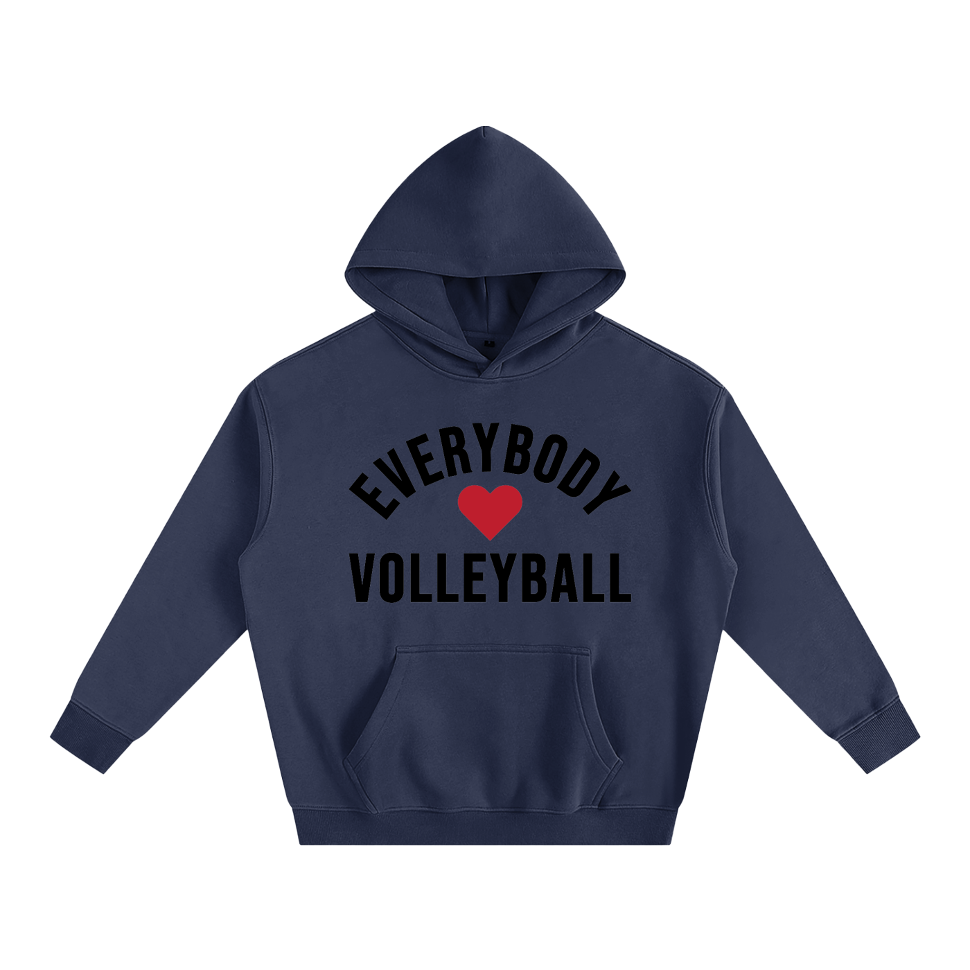 Everybody ❤️ Volleyball Oversize Fleeced Hoodie Black Logo