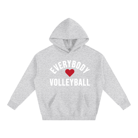 Everybody ❤️ Volleyball Oversize Fleeced Hoodie WHITE LOGO