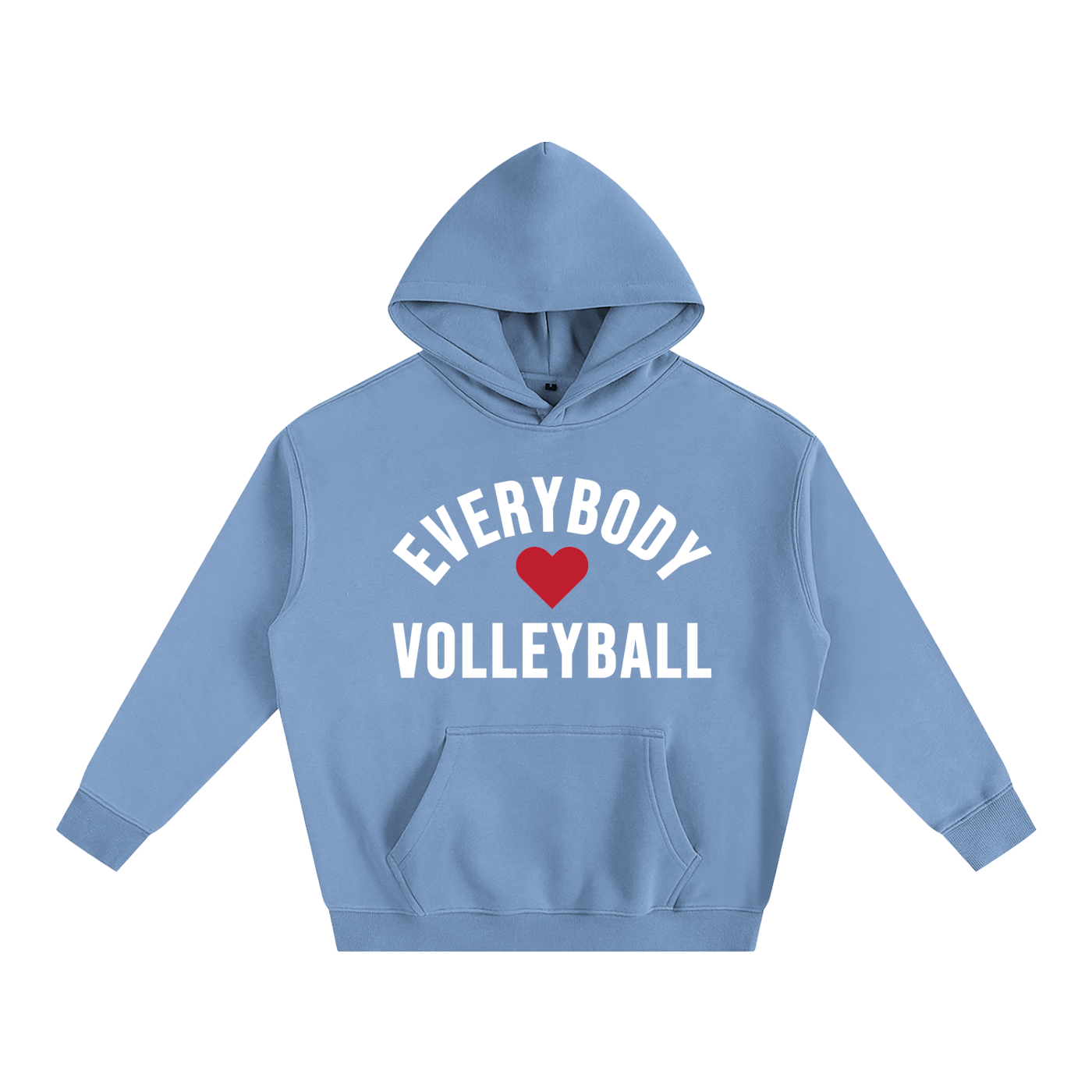 Everybody ❤️ Volleyball Oversize Fleeced Hoodie WHITE LOGO