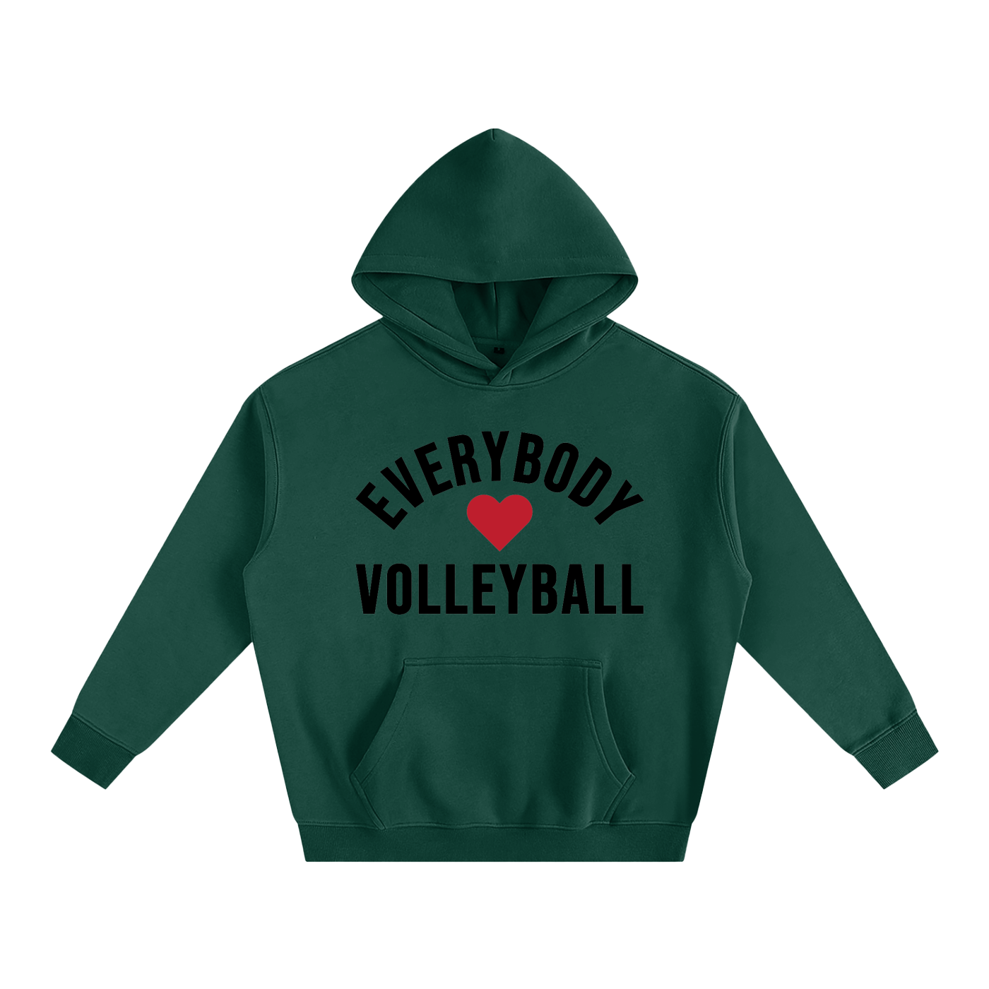 Everybody ❤️ Volleyball Oversize Fleeced Hoodie Black Logo