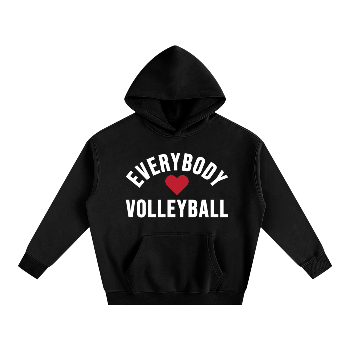 Everybody ❤️ Volleyball Oversize Fleeced Hoodie WHITE LOGO
