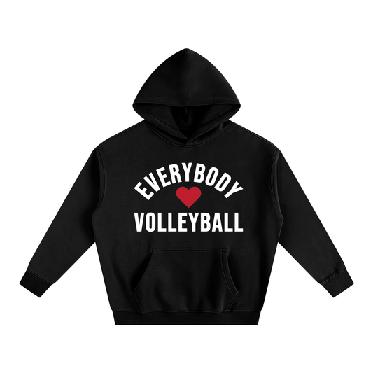 Everybody ❤️ Volleyball Oversize Fleeced Hoodie WHITE LOGO