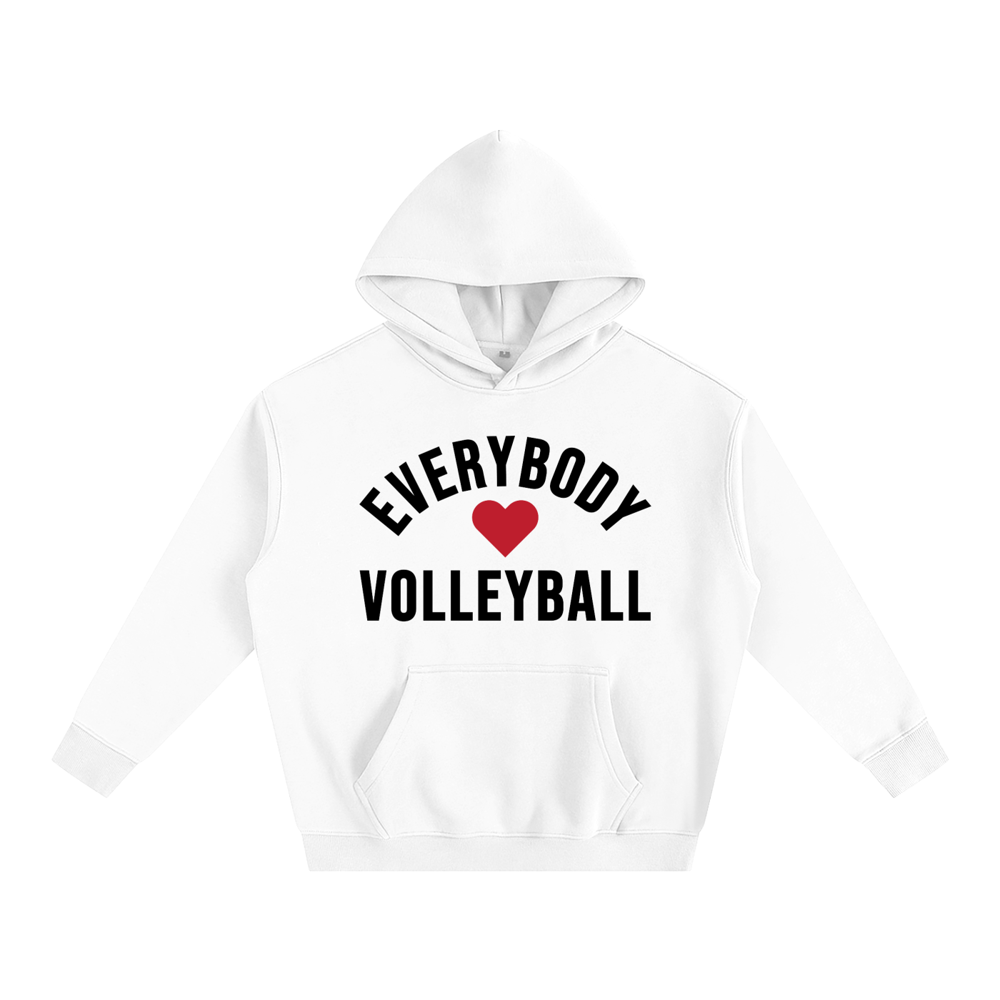 Everybody ❤️ Volleyball Oversize Fleeced Hoodie Black Logo