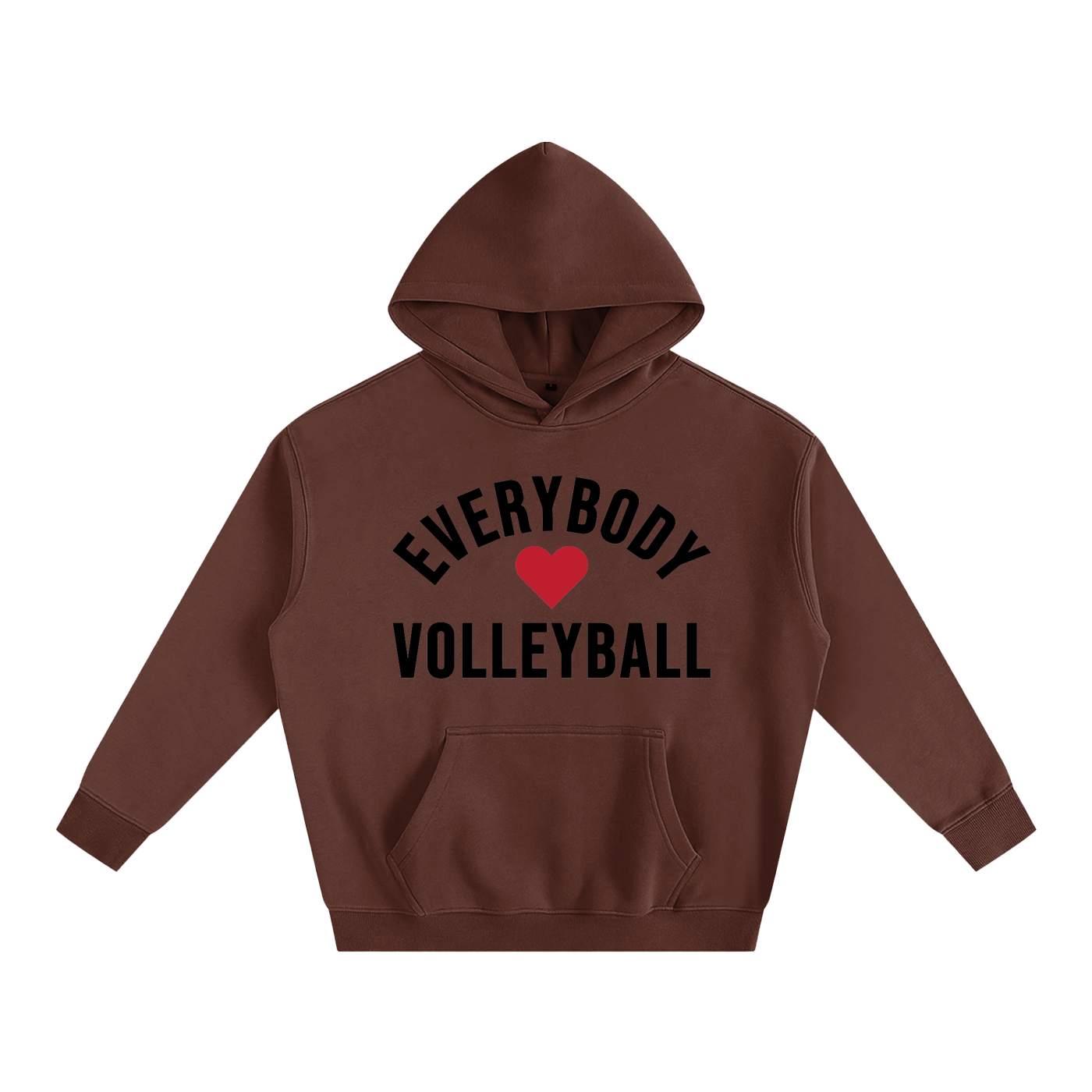 Everybody ❤️ Volleyball Oversize Fleeced Hoodie Black Logo