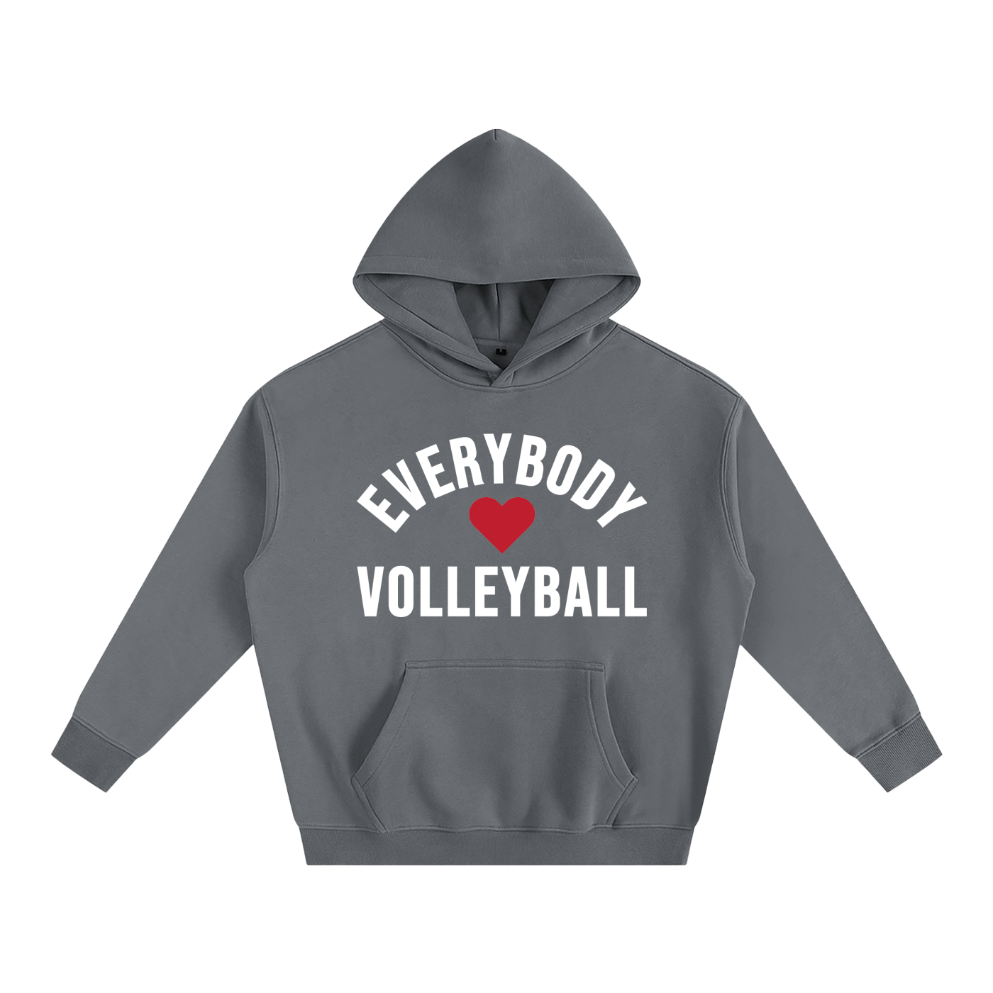 Everybody ❤️ Volleyball Oversize Fleeced Hoodie WHITE LOGO