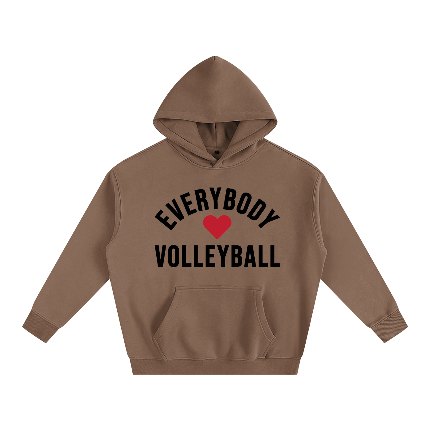 Everybody ❤️ Volleyball Oversize Fleeced Hoodie Black Logo