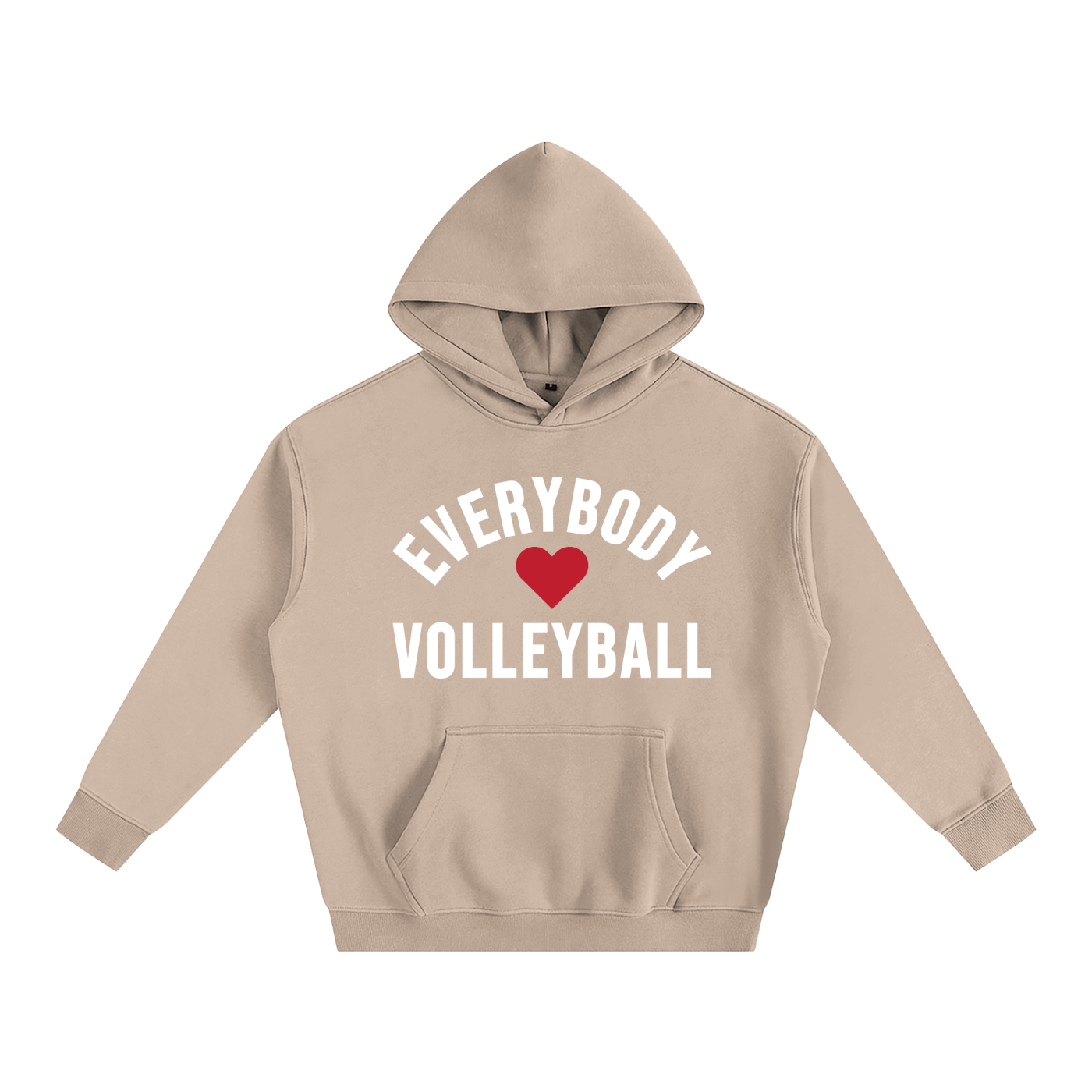 Everybody ❤️ Volleyball Oversize Fleeced Hoodie WHITE LOGO