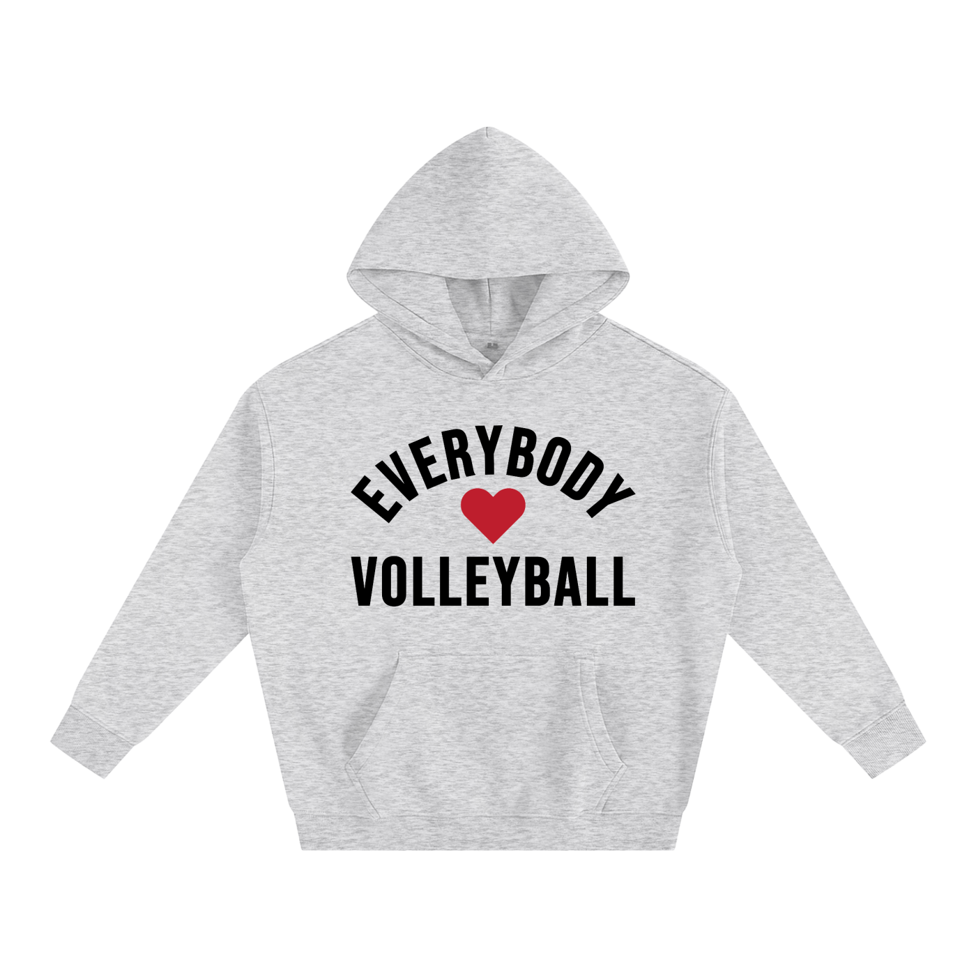 Everybody ❤️ Volleyball Oversize Fleeced Hoodie Black Logo