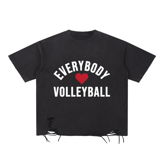 Everybody ❤️ Volleyball™ Snow-Wash Drop-Shoulder Tee