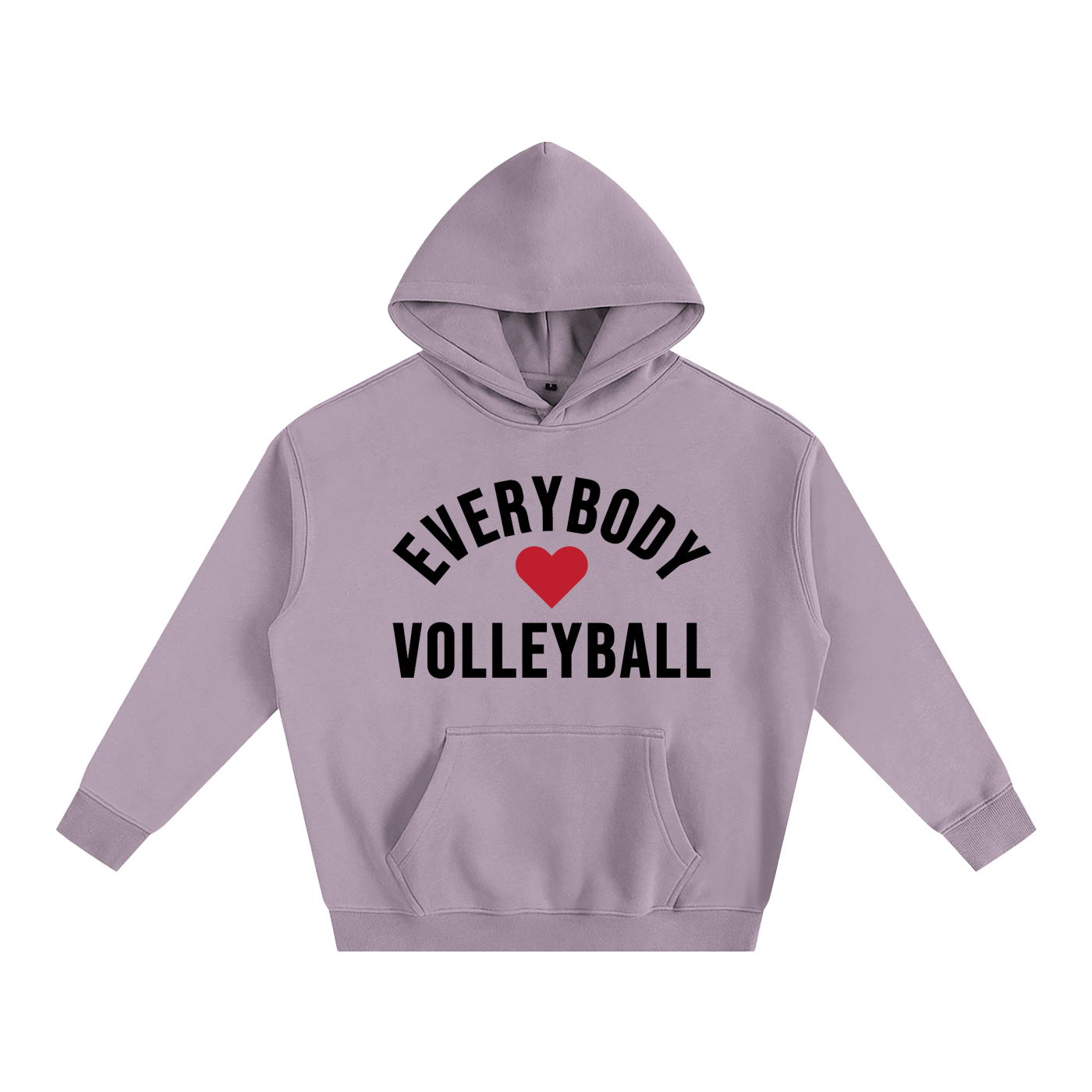 Everybody ❤️ Volleyball Oversize Fleeced Hoodie Black Logo