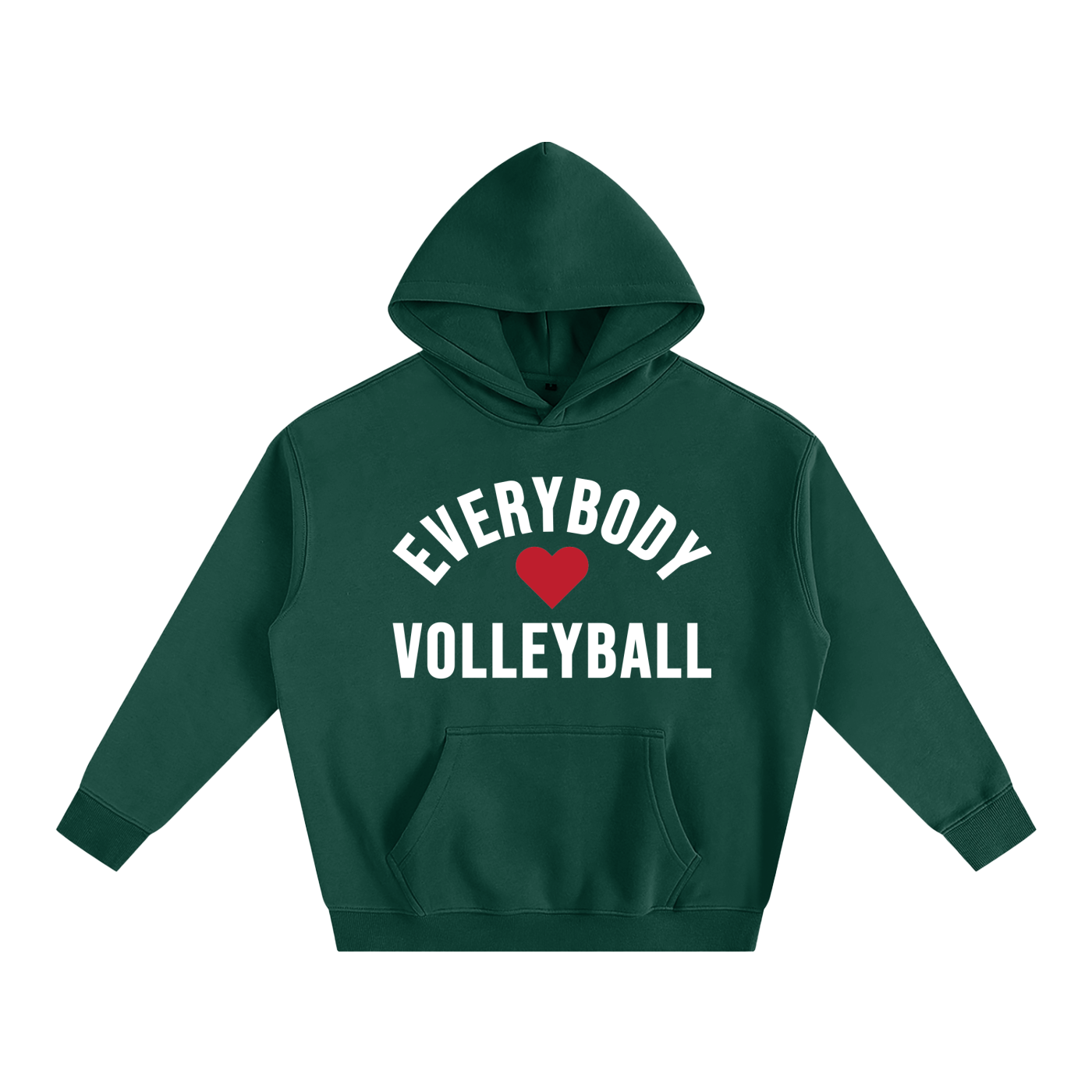 Everybody ❤️ Volleyball Oversize Fleeced Hoodie WHITE LOGO