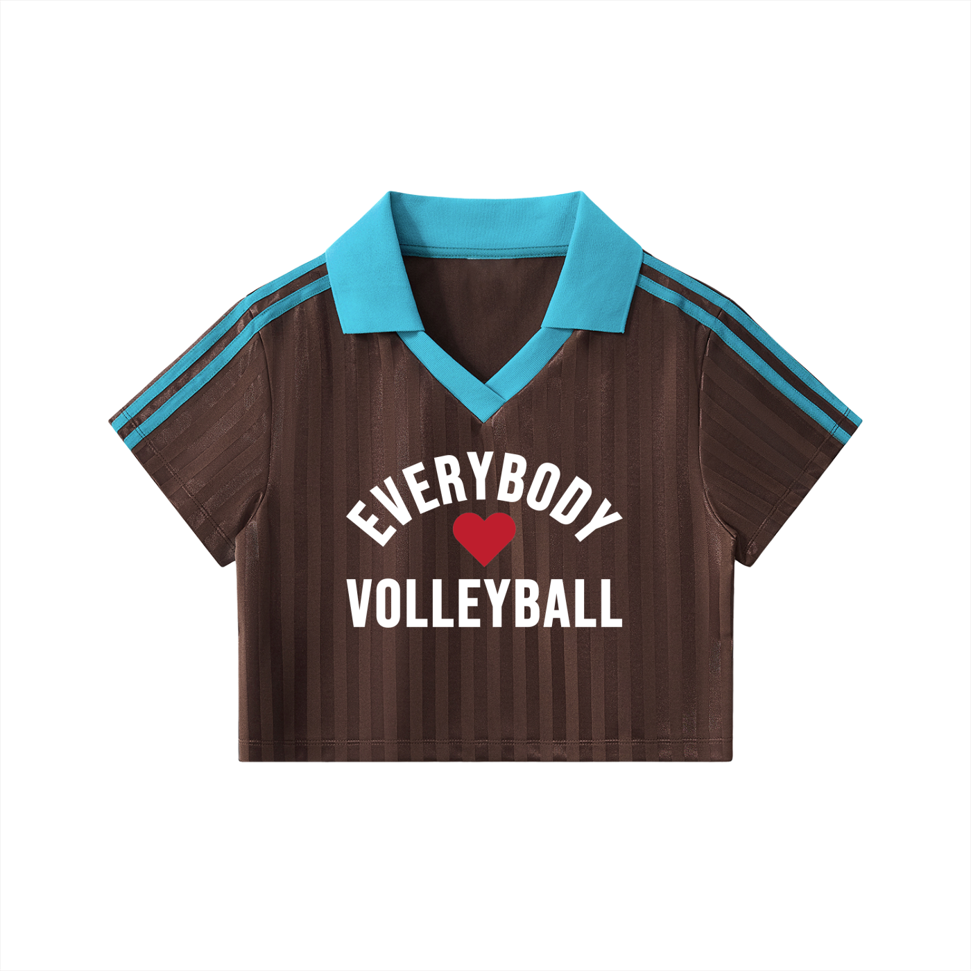 Contrast Collar Striped Cropped Jersey