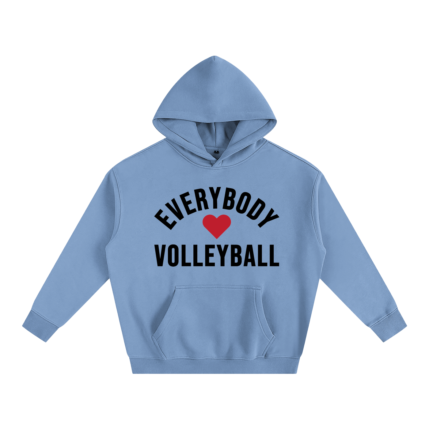 Everybody ❤️ Volleyball Oversize Fleeced Hoodie Black Logo