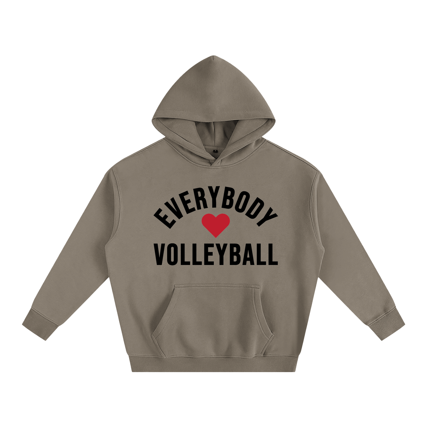 Everybody ❤️ Volleyball Oversize Fleeced Hoodie Black Logo