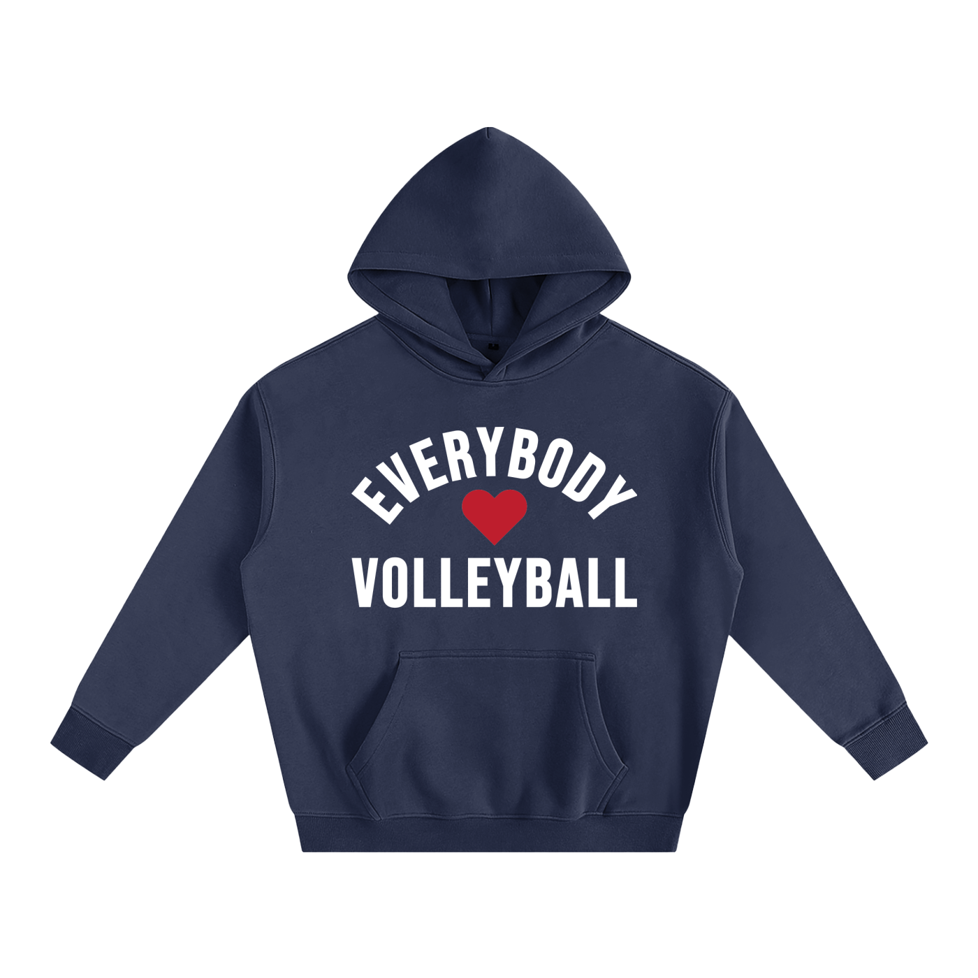 Everybody ❤️ Volleyball Oversize Fleeced Hoodie WHITE LOGO